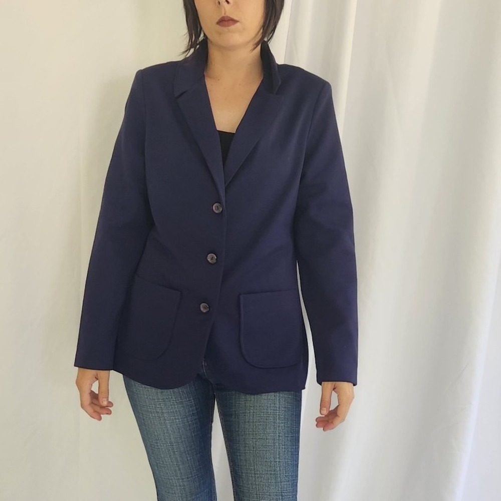 70s Blue Polyester Blazer